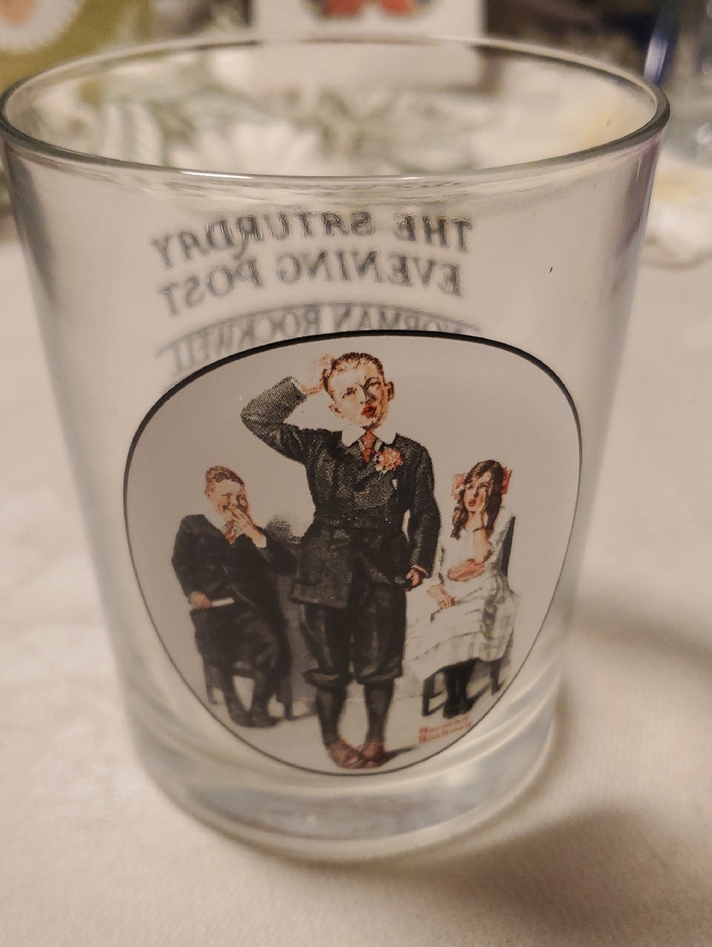 Norman Rockwell Glass Tumbler